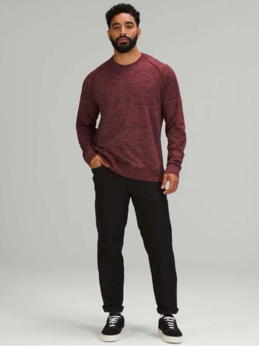 Lululemon Engineered Warmth Long Sleeve Crew in Mulled Wine Merino Wool